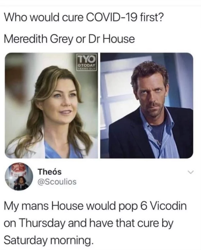 Who will win? - Coronavirus, Humor, Dr. House, Grey's Anatomy