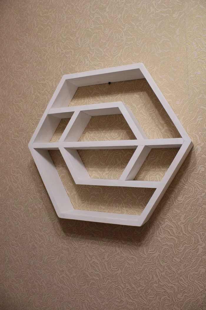 Hexagon shelf - My, A shelf, Craft, Longpost