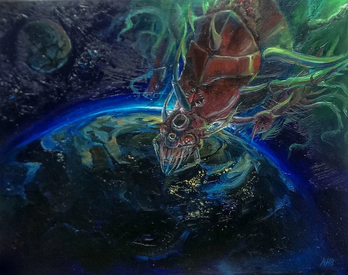 Leviathan - My, Wh Art, Warhammer 40k, Oil painting, Art, Tyranids, Leviathan