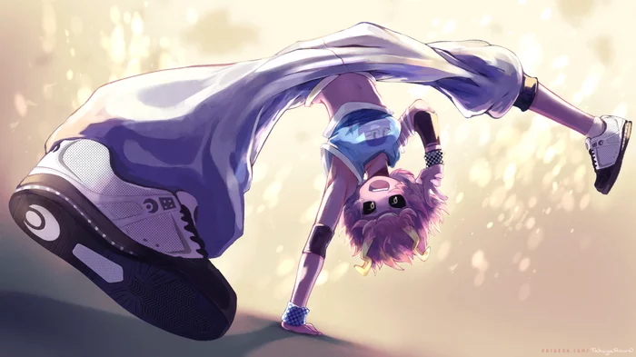 Breaking breakdance - Boku no hero academia, , Anime art, Anime, Ashido mina