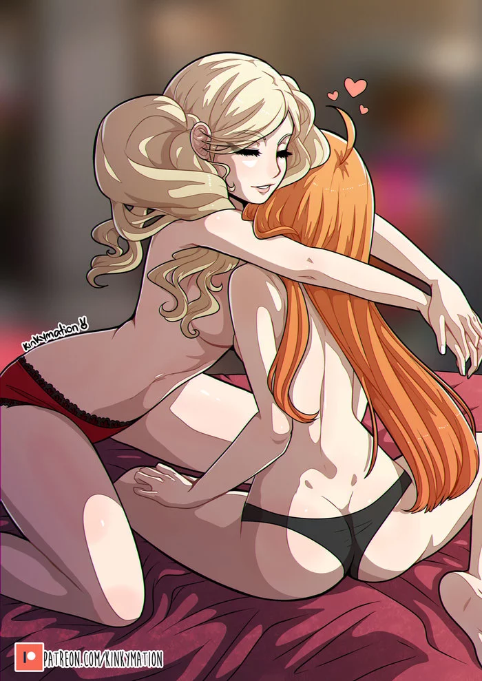 Обнимашки? - NSFW, Арт, Эротика, Обнимашки, Persona 5, Sakura Futaba, Ann Takamaki, Аниме