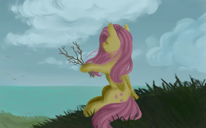 Лёгкий ветерок - Моё, My Little Pony, Fluttershy, Арт