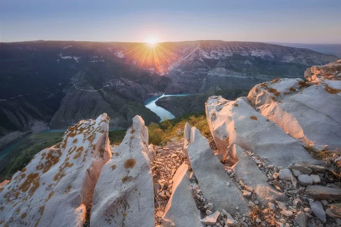 Sulak Canyon. - Dagestan, SULAK CANYON, Sulak River, The photo, dawn, Wallpaper