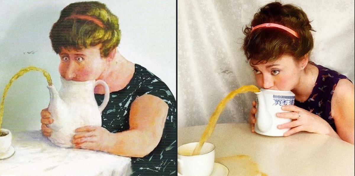 Выгляжу скучно. Картина сидела женщина скучала. Дует в чайник. Женщина с чайником. Картина девочка с чайником.