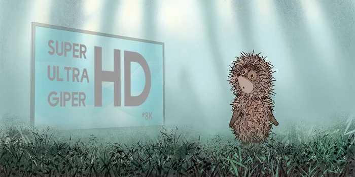 The story of how the Hedgehog ran in the fog and looked for 8K quality - My, Hedgehog in the fog, Resolution 8k, Increase, Photoshop, Video, Longpost