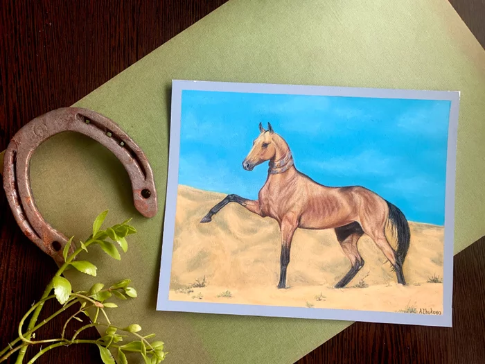 Akhal-Teke stallion - My, Horses, Animalistics, Dry pastel, Akhal-Teke, Drawing