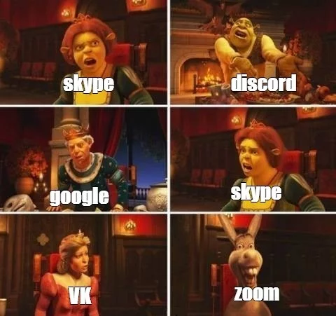 In all chats in the country - My, Discord, Skype, Google, In contact with, Shrek, ZOOM Cloud Meetings