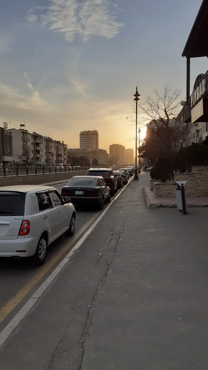 Sunset in Baku - My, Mobile photography, Baku, Sunset