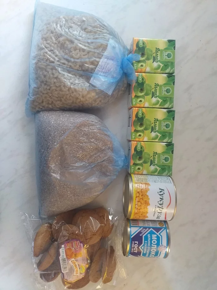 Reply to the post Dry rations from school - My, Food, Quarantine, Beneficiary, Volgograd region, Volzhsky, Coronavirus, Reply to post, Products
