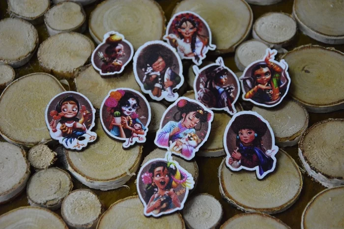 Wooden badges with UV printing. #1 - My, Icon, Ultraviolet, Uv-Printing, Art, Drawing, Longpost