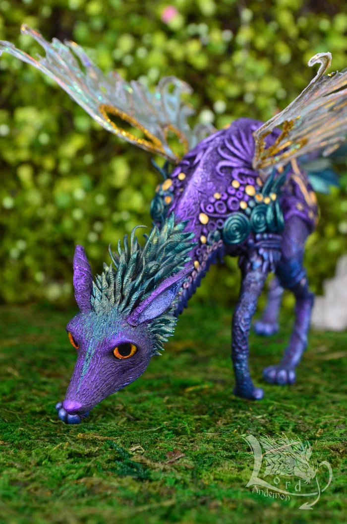 Fantastic Fairy dog - My, Longpost, With your own hands, Handmade, Fairy, Wolf, Sculpture, Dog, Needlework without process