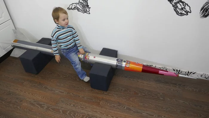 DIY space rocket - Rocket, Running, With your own hands, Video, Longpost, Children, My