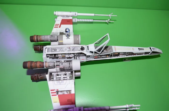 Звёздный истребитель T-65 «X-wing» - Моё, Papercraft, Да пребудет с тобой сила, Star Wars, Времяпрепровождение, R2-D2, Космос, Длиннопост