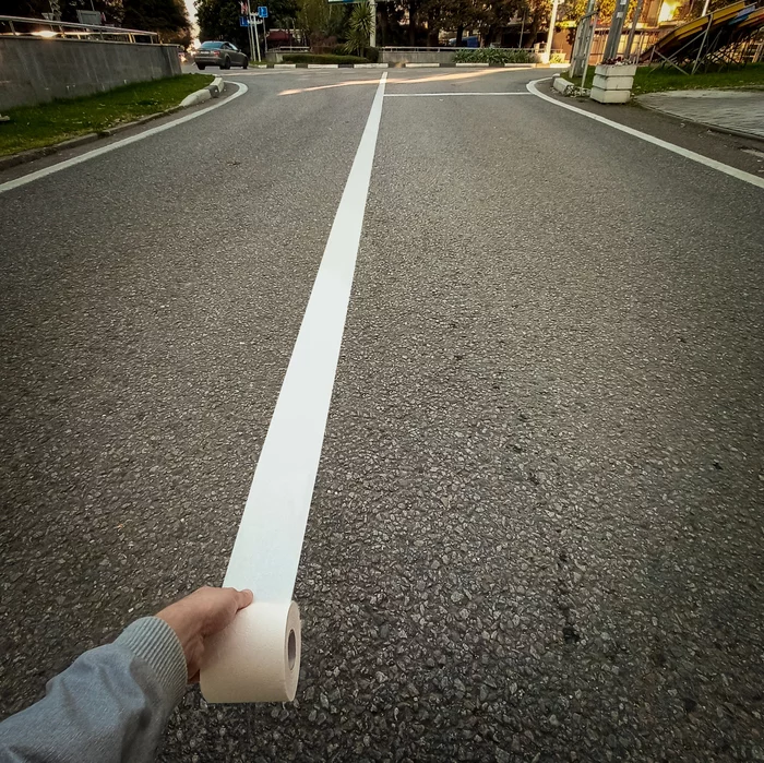 There is no toilet paper lying on the road - My, Road, Toilet paper, Photoshop, Sochi, Adler