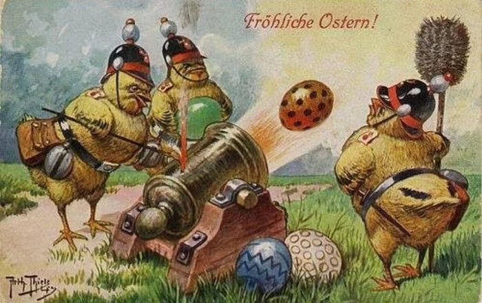Nemak and Austrian congratulate on Easter - Easter, Easter Bunny, World War I, Postcard, Longpost