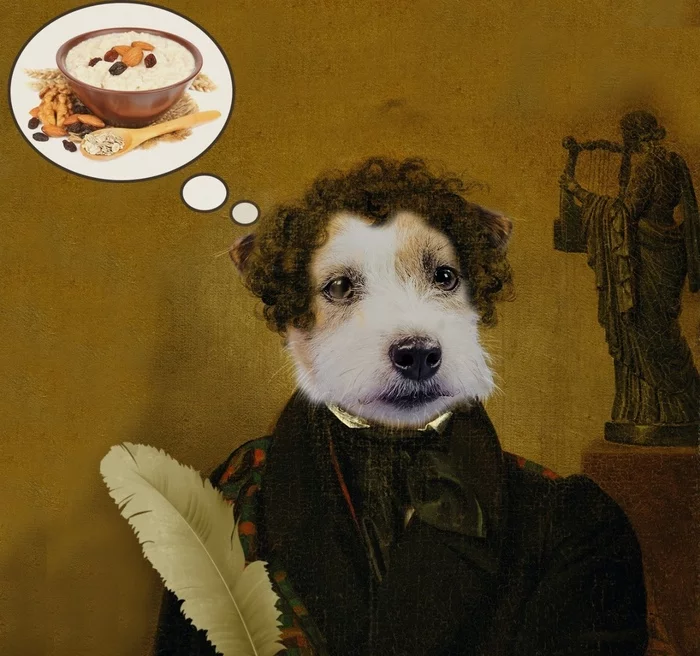 Dog's Opinion on the topic of food or My Pushkin: - My, Dog, Poems, Animals