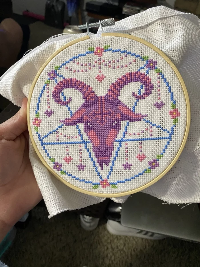 Embroidery in the name of Satan - Cross-stitch, Satan