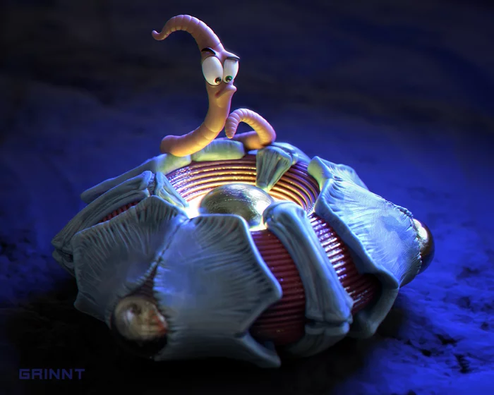 Jim found another super suit... - My, Guyver, Worm jim, Render, Art, The Guyver, Earthworm Jim 2, Sega