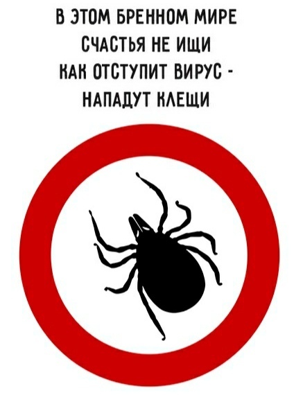 Беда одна не приходит - Юмор, Вирус, Картинка с текстом, Клещ