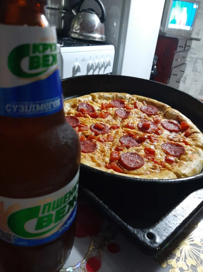 Male happiness - My, Food, Beer, Pizza, Men