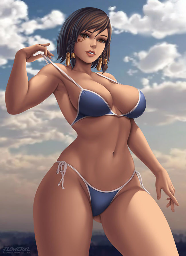 Pharah - NSFW, Hand-drawn erotica, Erotic, Art, Flowerxl, Overwatch, Pharah, Underwear