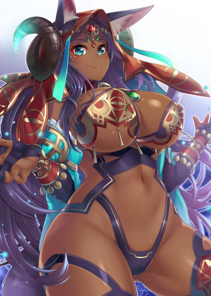 Queen of Sheba - NSFW, Аниме, Anime Art, Fate Grand Order, Queen of sheba, Грудь, Animal Ears