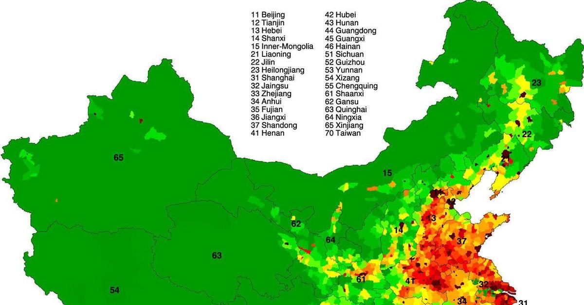 Какая плотность населения в китае. Плотность населения Китая на 2020. Карта плотности населения Китая 2020. Карта плотности населения Китая. Распределение населения Китая.