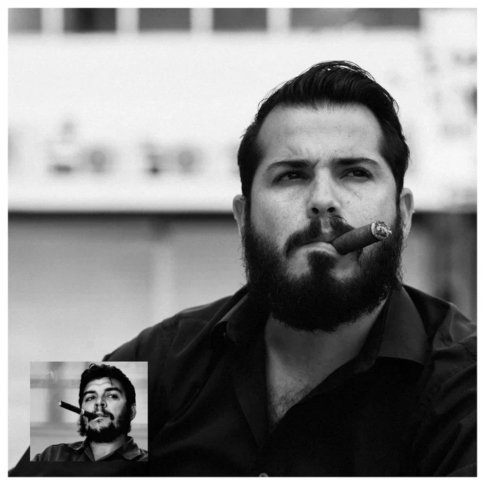 Reply to the post “My “isolation” in a hurry :)” - My, Beard, The photo, RenГ© Burri, Che Guevara, 135mm, Fidel Castro, Reply to post, Cosplay