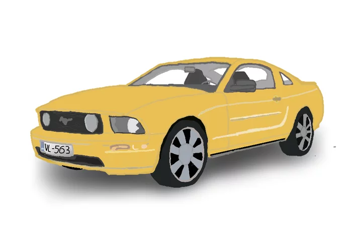 Ford Mustang 2006 - My, Auto, 2D drawing, Digital drawing