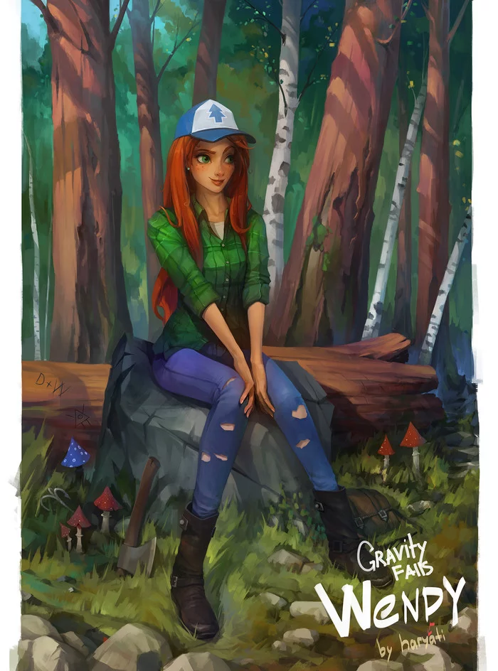 Wendy - Art, Girls, Gravity falls, Wendy corduroy, Animated series, Fan art, 