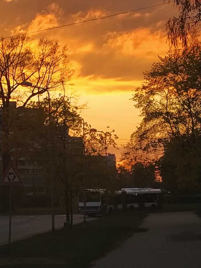 A little bit of today's sunset - My, Sunset, The photo, Riga