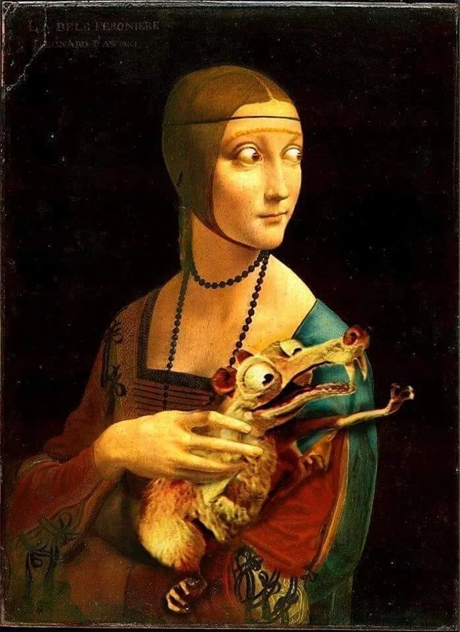 There's an acorn! - Suffering middle ages, ice Age, Scratch, lady with ermine, Leonardo da Vinci