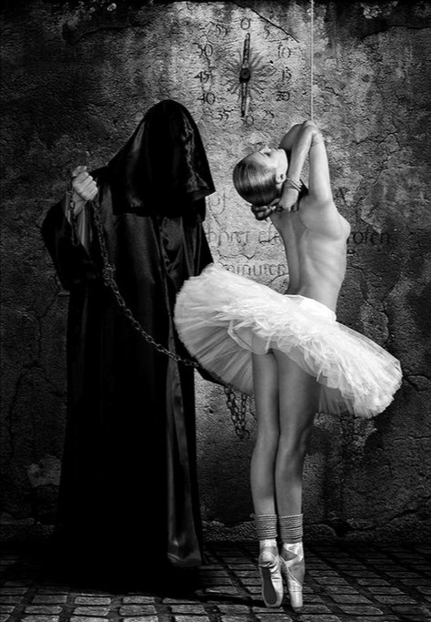 Ballet - NSFW, Black and white, BDSM, Hanging, Ballet Tutu