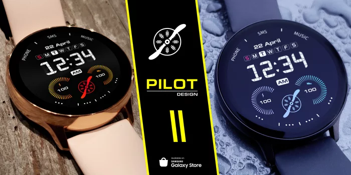 Pilot dial design for Samsung Galaxy Watch - My, Freebie, Design, Smart watch, Clock face, Samsung, Samsung Galaxy, Samsung galaxy Watch, Watchface