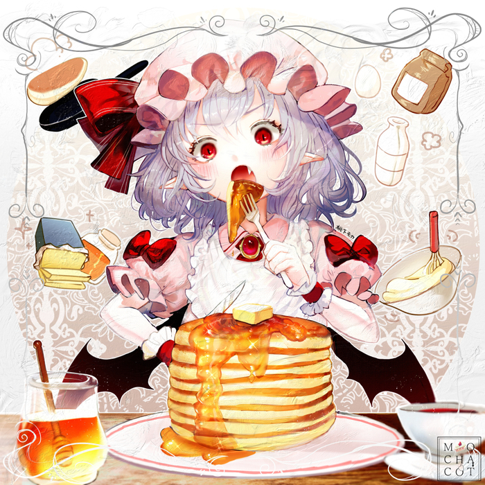 Pancakes Touhou, Anime Art, , Remilia Scarlet, Mochacot