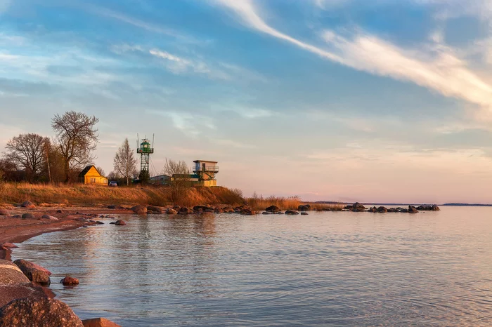 The story of one evening - My, Pskov region, Lake Peipsi, Sunset, Evening, Lake, The sun, Spring, Sky, Longpost