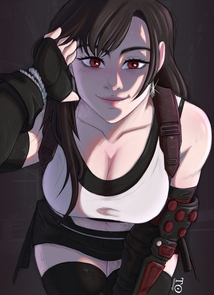 POV: you got beaten to a bloody pulp by the eco-terrorists but you're kinda cute Tabletorgy, Tifa Lockhart, Final Fantasy, Final Fantasy VII, , , 