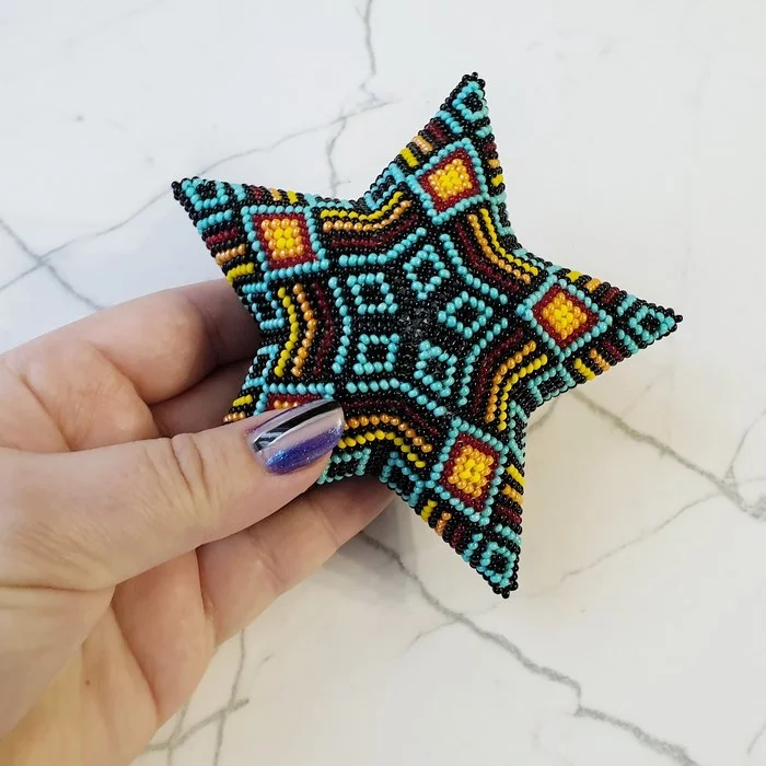 Beaded star - My, Needlework without process, Decoration, With your own hands