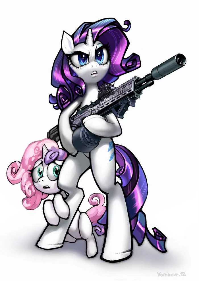 Last stand - My Little Pony, Rarity, Sweetie Belle, Vombavr