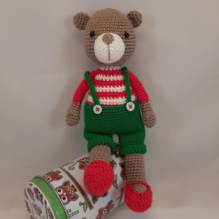 Bernard the Bear - My, Crochet, Amigurumi, Needlework without process, Toys, Soft toy, Knitted toys