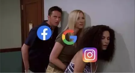 When you are discussing an online purchase with someone - TV series Friends, Internet, Facebook, Google, Instagram