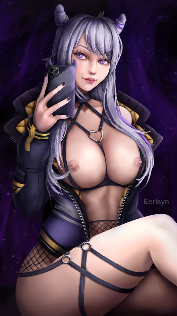 Selfie - NSFW, Art, Erotic, Monster girl, Boobs, Eerisyn