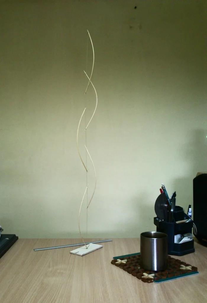 standing thread - My, Physics, Sculpture, Thread, Video, Longpost