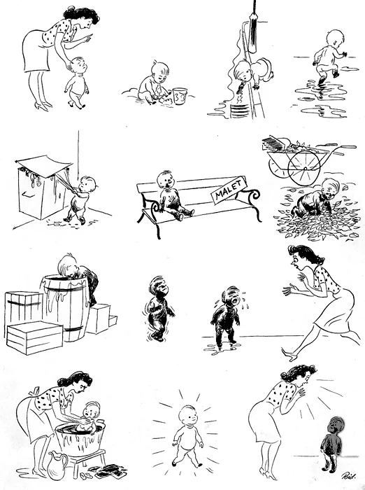 Poor mothers) I was like that myself - Herluf Bidstrup, Caricature, Children, Fidget