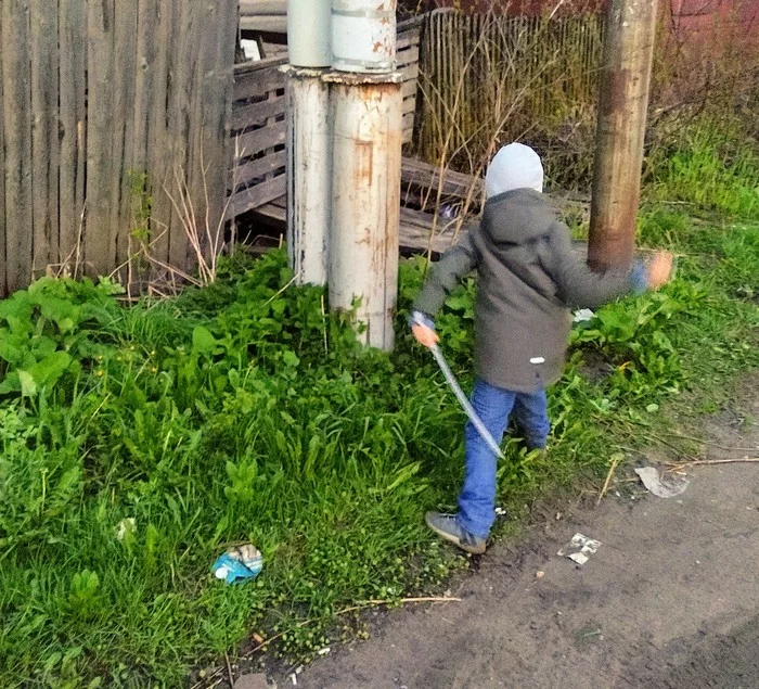 Children's fun of the past in the present - My, Old school, Nettle, Children, Cutting