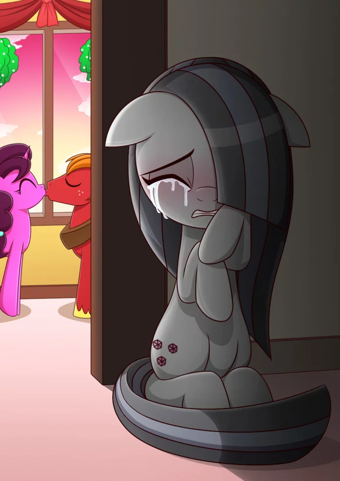 Sad Marble Pie - My little pony, MLP Sad, Marble pie, Sugar Belle, Big Macintosh