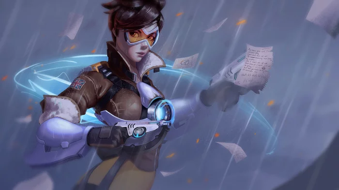 Tracer - My, Art, Digital drawing, Tracer, Blizzard, Overwatch, Draw This Again, Fan art