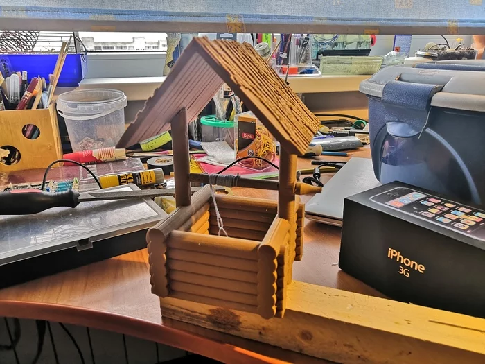 A real wooden well on a 3D printer - My, 3D печать, 3D modeling, 3D printer, Prefabricated model, Longpost