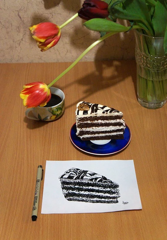 Cakes - My, Dessert, Cake, Drawing, Graphics, Art, Illustrations, Artist, Longpost