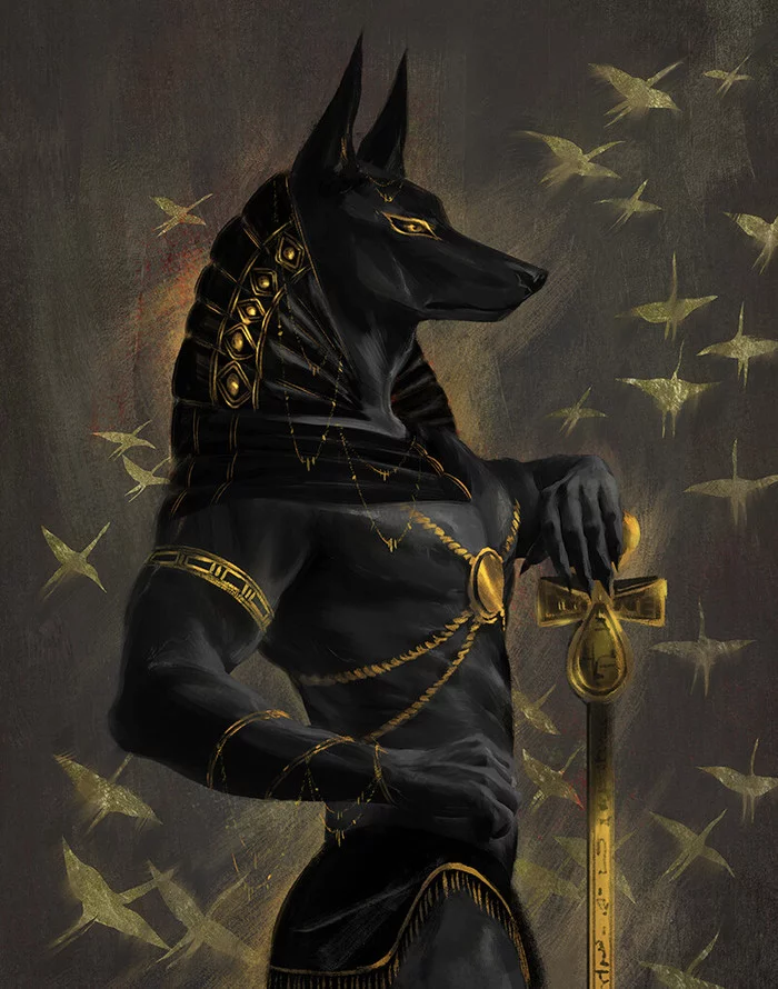 Anubis and Bastet - Art, Egyptian mythology, Egyptian gods, Anubis, Bastet, Fiona Hsieh, Longpost